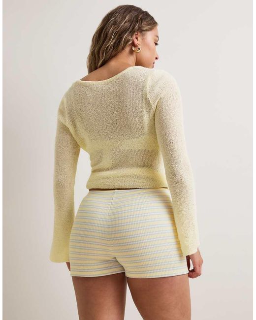 Tala Natural Striped Knit Shorts