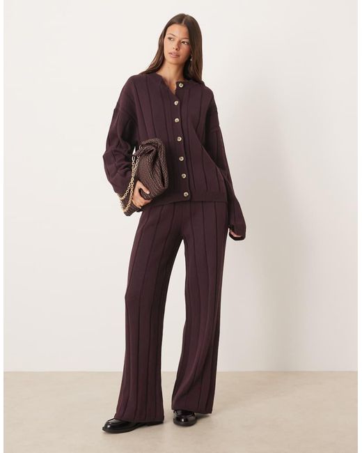 ASOS Purple Knitted Cotton Cardigan Co-ord