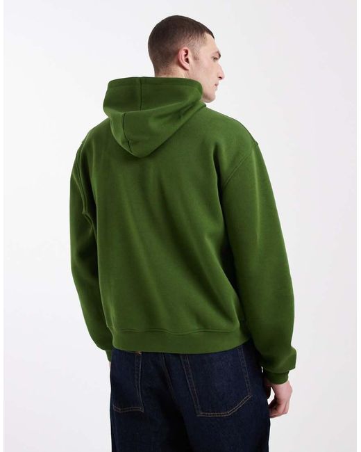 ASOS Green Essentials Relaxed Boxy Hoodie for men