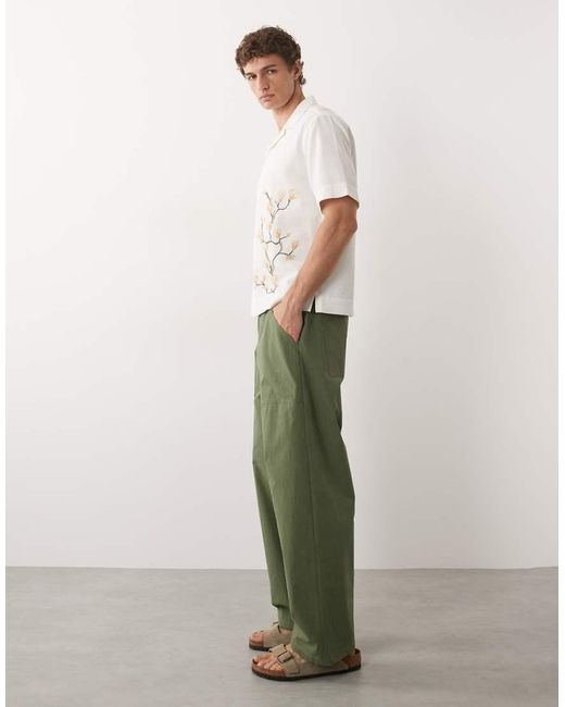 Stan Ray Green Elasticated Waist baggy Pants for men