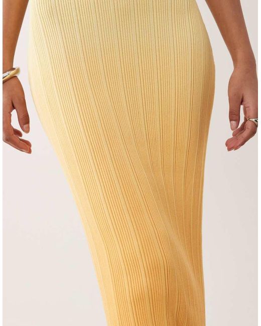 SNDY'S Natural Ribbed Knit Scoop Neck Sleeveless Bodycon Maxi Dress