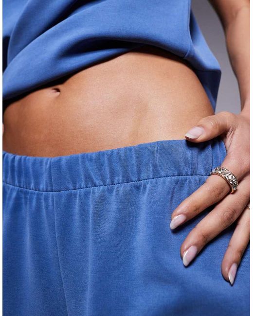 ASOS Cupro Broek Met Wijde Pijpen in het Blue