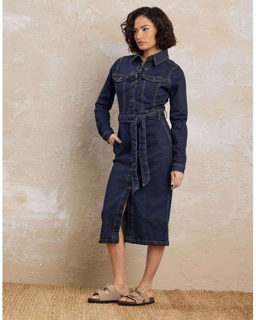 PixieGirl Blue Petite Denim Tie Dress