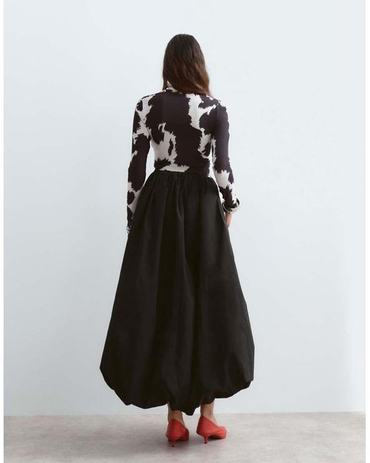 ARRANGE Black Bubble Midi Skirt