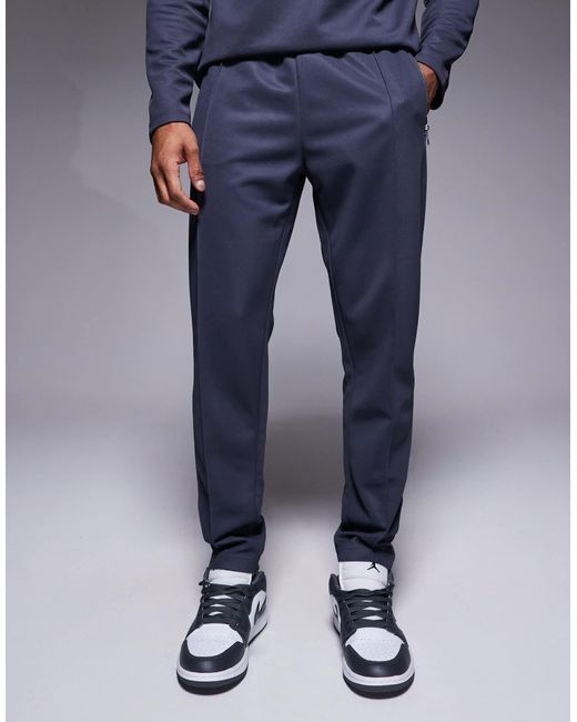 River Island Blue Smart Slim Sweatpants for men