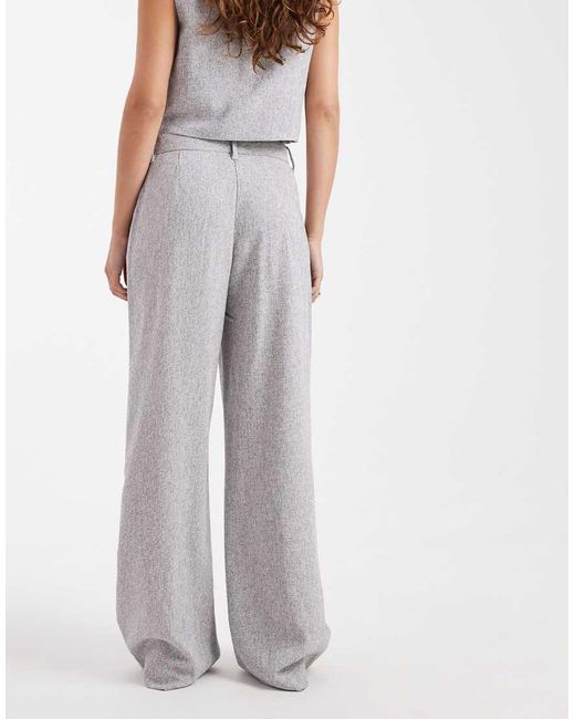 Vero Moda Gray Tailored Pleat Front Wide Leg Trouser Co-ord
