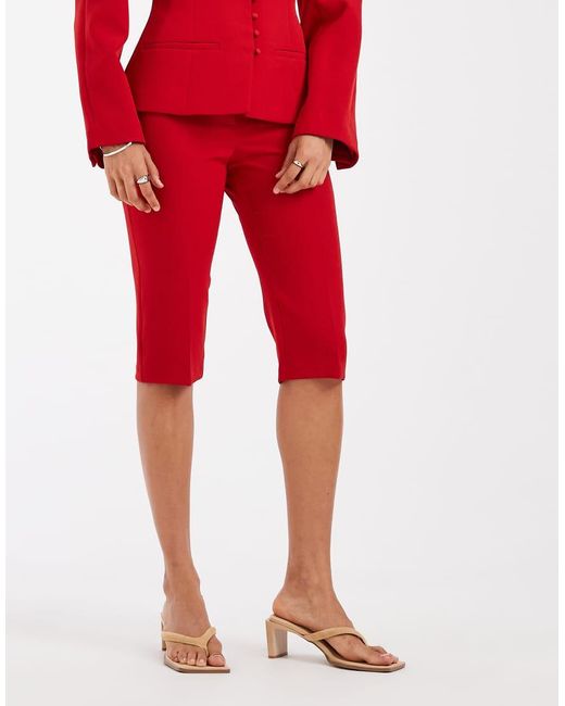 ASOS Red Tailo Button Detail Capri Pants