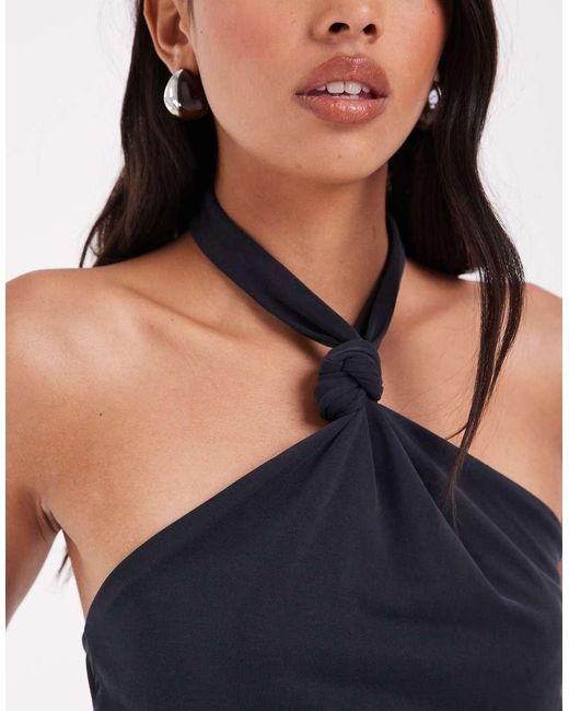 ASOS Blue Modal Halter Knot Vest Top