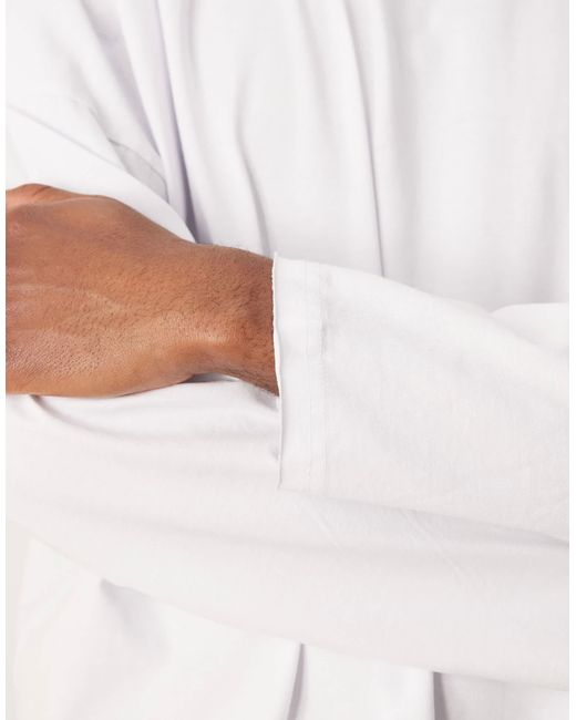 ASOS White Super Oversized Boxy Long Sleeve T-Shirt With Raw Edge for men