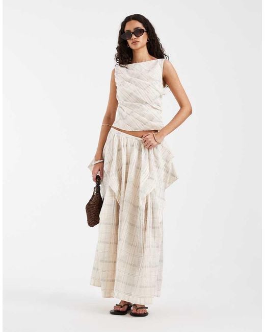 & Other Stories Natural Sheer Organza Maxi Skirt With Hanky Hem