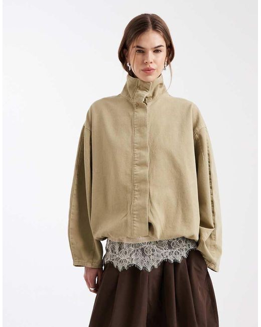 ASOS Natural Funnel Neck Jacket