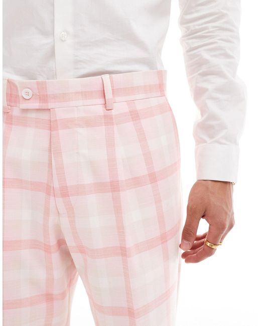 Viggo Pink Eriksen Checked Suit Trousers for men