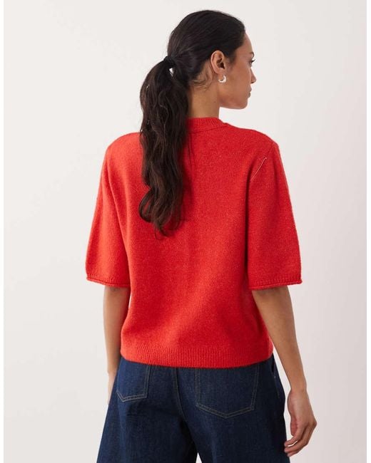 ASOS Red Lightweight Relaxed Short Sleeve Cardigan