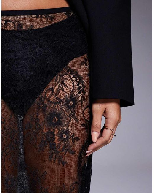 ASOS Blue Delicate Sheer Lace Maxi Skirt
