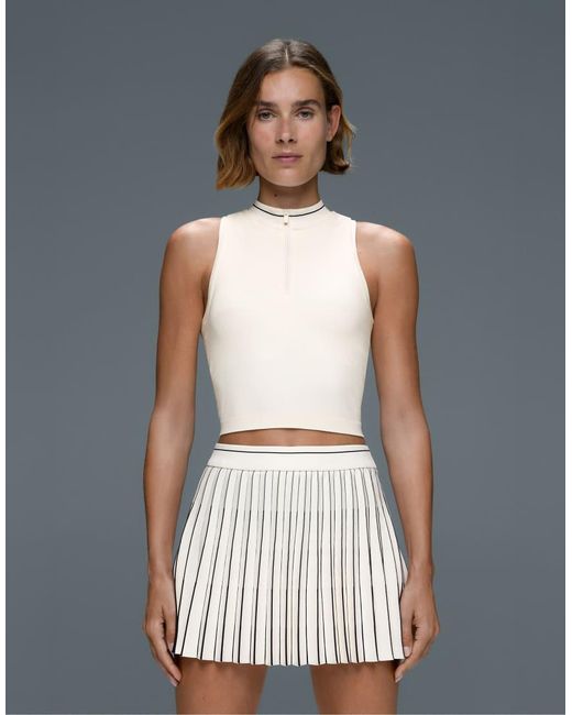 Oysho White Seamless Sleeveless Half-zip Tank Top