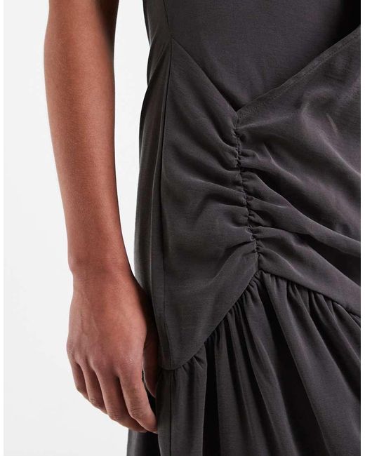 ASOS White Halter Neck Scarf Detail Drop Waist Maxi Dress