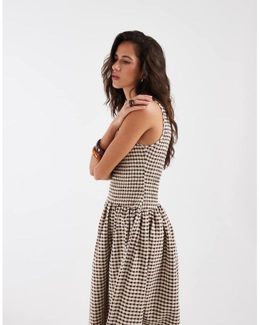 ASOS White Shirred Maxi Dress