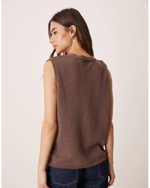ASOS Natural Clean Knitted Relaxed Fit Waistcoat