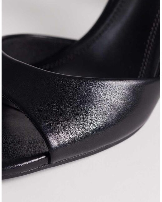 ASOS White Honour Barely There Block Mid Heel Sandals