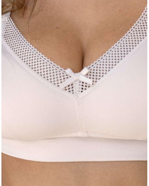 Pour Moi White Love To Lounge Cotton Non-Wired Bra