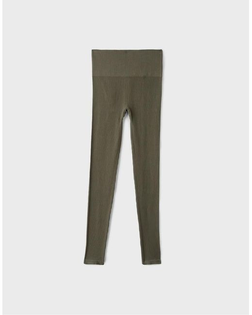 Stradivarius Green High-Waist Seamless Leggings
