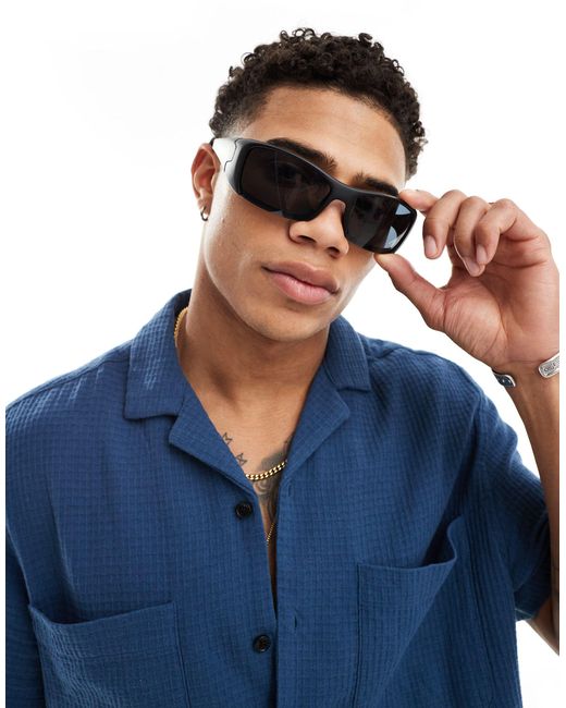 ASOS Blue Racer Sunglasses for men