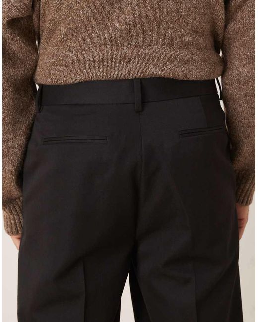 ASOS Natural Oversized Tapered Dress Pants With Double Pleats for men