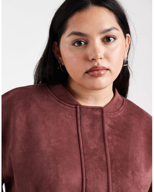 4th & Reckless Purple – bomberjacke aus wildlederimitat