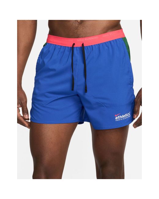 Nike Blue Running Dri-fit Stride 5in Shorts for men
