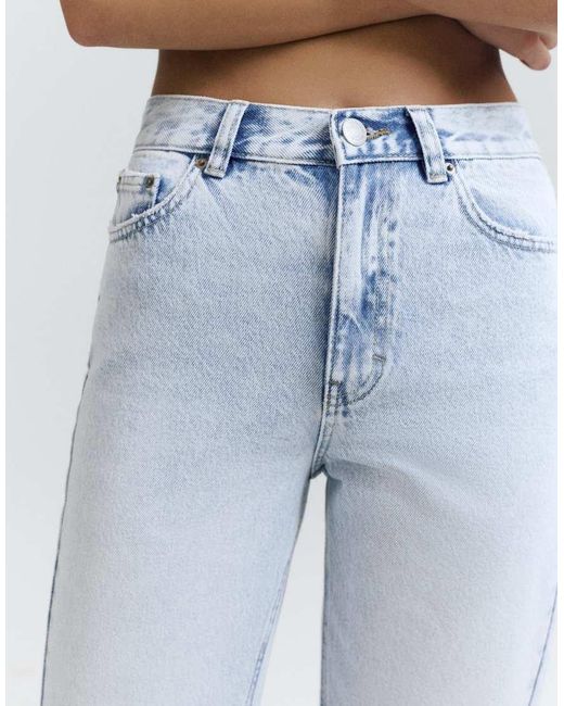 Pull&Bear Blue Petite High-waist Mom Fit Jeans