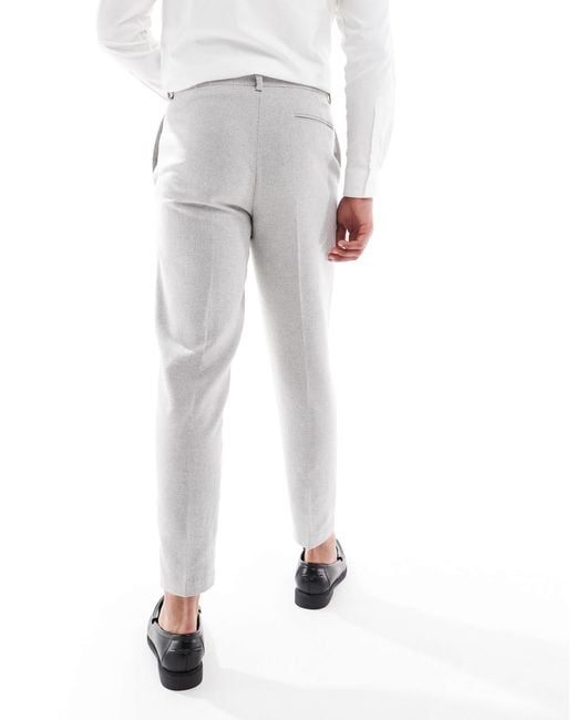 ASOS White Tapered Wool Blend Suit Pants for men