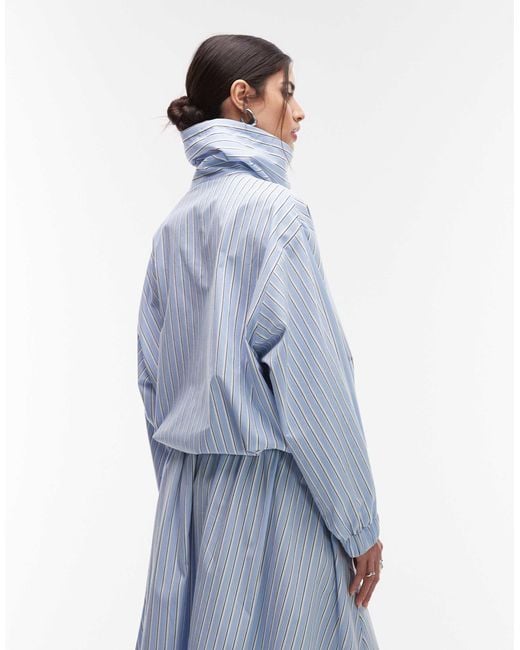 ASOS Blue Collared Button Up Shirt Jacket