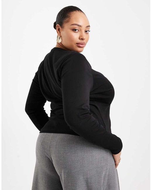 ONLY Black V-Neck Long Sleeve Top