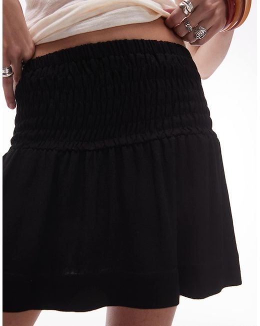 TOPSHOP White – leinen-minirock