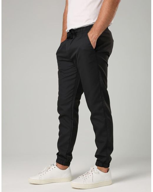 French Connection Black Nylon Tech Cuffed Trousers for men