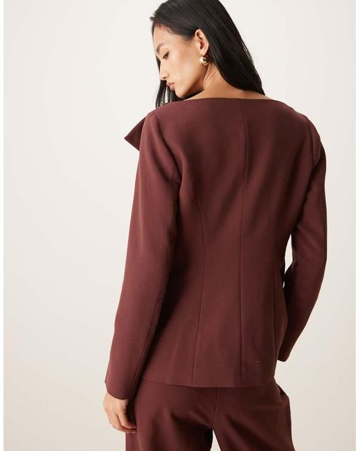 Aware Red Open Collar Blazer Co-Ord