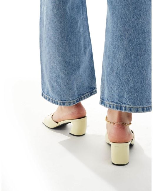 Raid Blue Saanvi Block Heeled Mules
