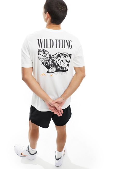 Nike – trail dri-fit – lauf-t-shirt in White für Herren