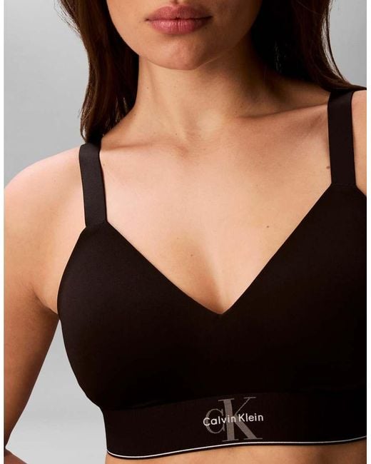 Calvin Klein Black Graphic Logo Lightly Lined Bralette
