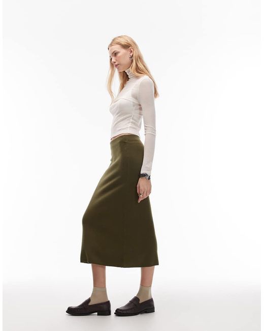 ASOS Superzachte Gebreide Rok Met Jaren 90 Lengte in het Natural