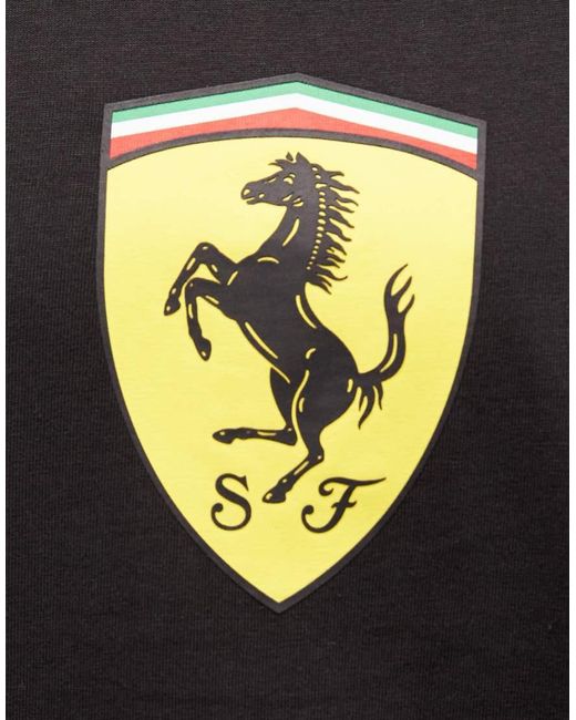 PUMA Black Scuderia Ferrari Shield Tee for men