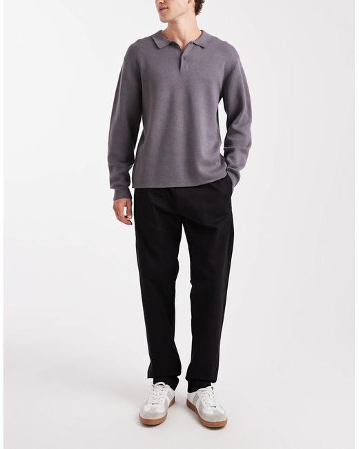 Jack & Jones Black Relaxed Fit Chino With Drawstring Waist for men