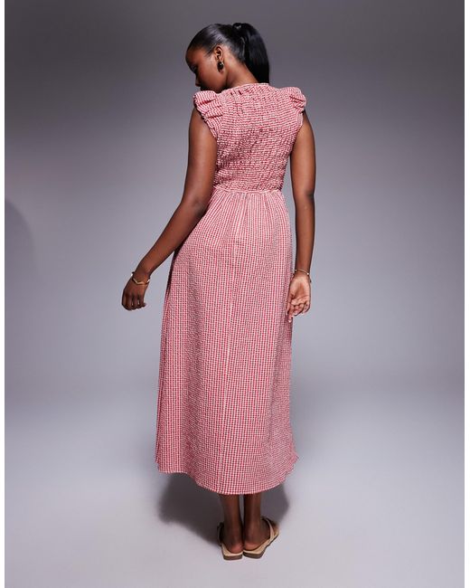 River Island Pink – gesmoktes midikleid