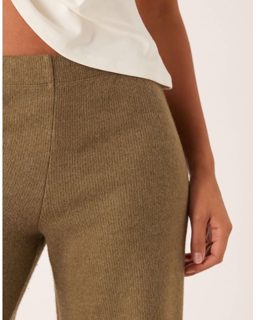 Pantalon ample rayé d'ensemble à taille mi-haute en tissu ultra-doux - olive ASOS en coloris Natural