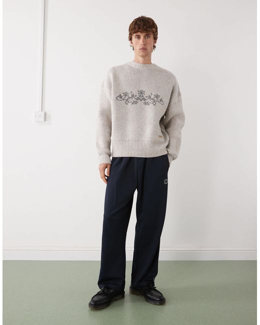 Prohibited – oversize-strickpullover in Gray für Herren
