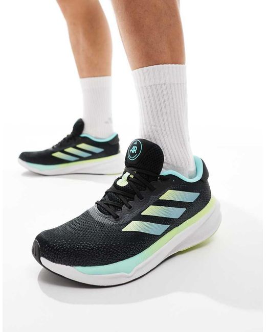 Black adidas running trainers sale