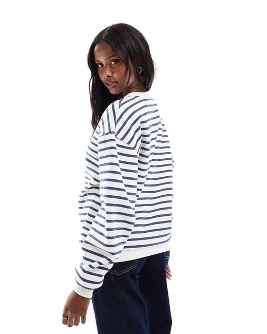 Sudadera Azul Y Blanca A Rayas Extragrande De Daisy Street de color Blue