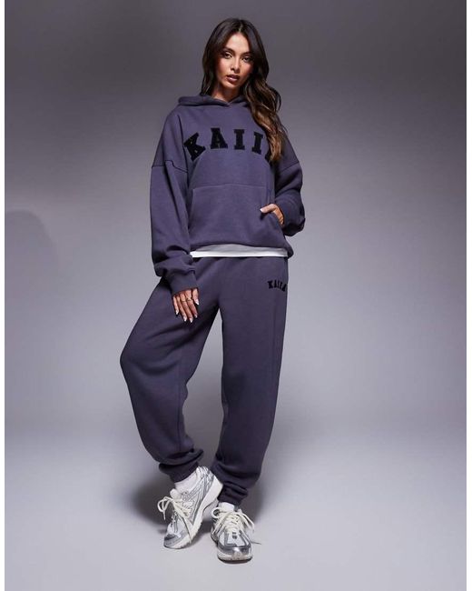 Kaiia Joggingbroek Met Aansluitende Boorden in het Blue