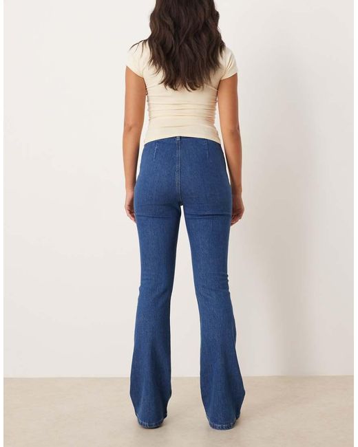 ASOS Blue Super High Waist Flare Jean With Comfort Stretch