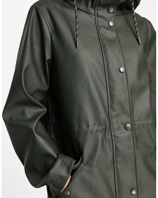 Vero Moda Green Coated Jacket With Hood